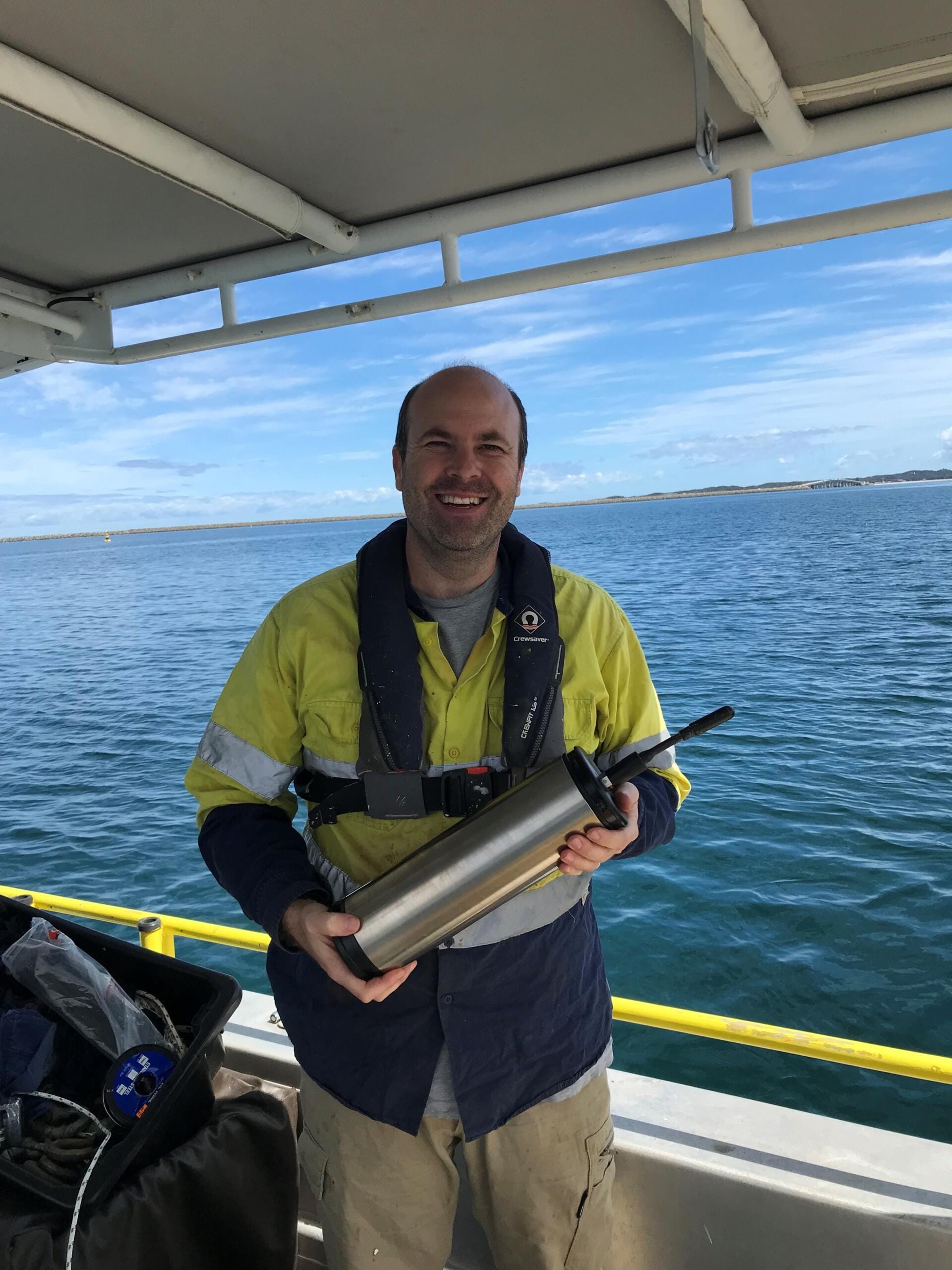 CMSTs Iain Parnum with a underwater sound recorder
