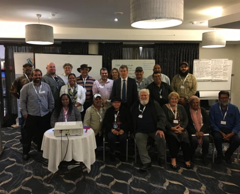 AMSA 2019 Indigenous Workshop Representatives shared an opportunity to meet with Fisheries Minister Dave Kelly MLA (Photo courtesy of Murujuga Aboriginal Corporation)