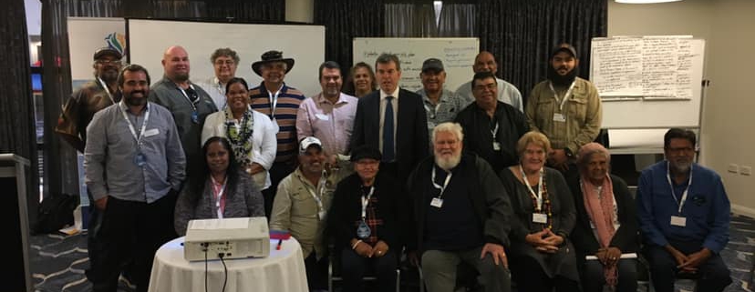 AMSA 2019 Indigenous Workshop Representatives shared an opportunity to meet with Fisheries Minister Dave Kelly MLA (Photo courtesy of Murujuga Aboriginal Corporation)