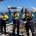 Three men from the Noise theme team hold up recorders they retrieved from Cockburn Sound.